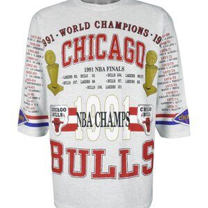 Vintage 1991 Chicago Bulls NBA Championship Finals AOP Graphic T-Shirt, XL